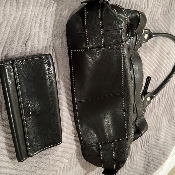 Vintage Fossil Black Leather Handbag and Wallet!! Late 90’s edition!! - Picture 8 of 13